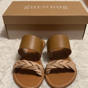 Soludos Women's Tan and Brown Braided Sandals